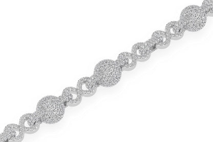 FIGURE EIGHT SPHERE DIAMOND BRACELET 14K SOLID GOLD 13.00CTW