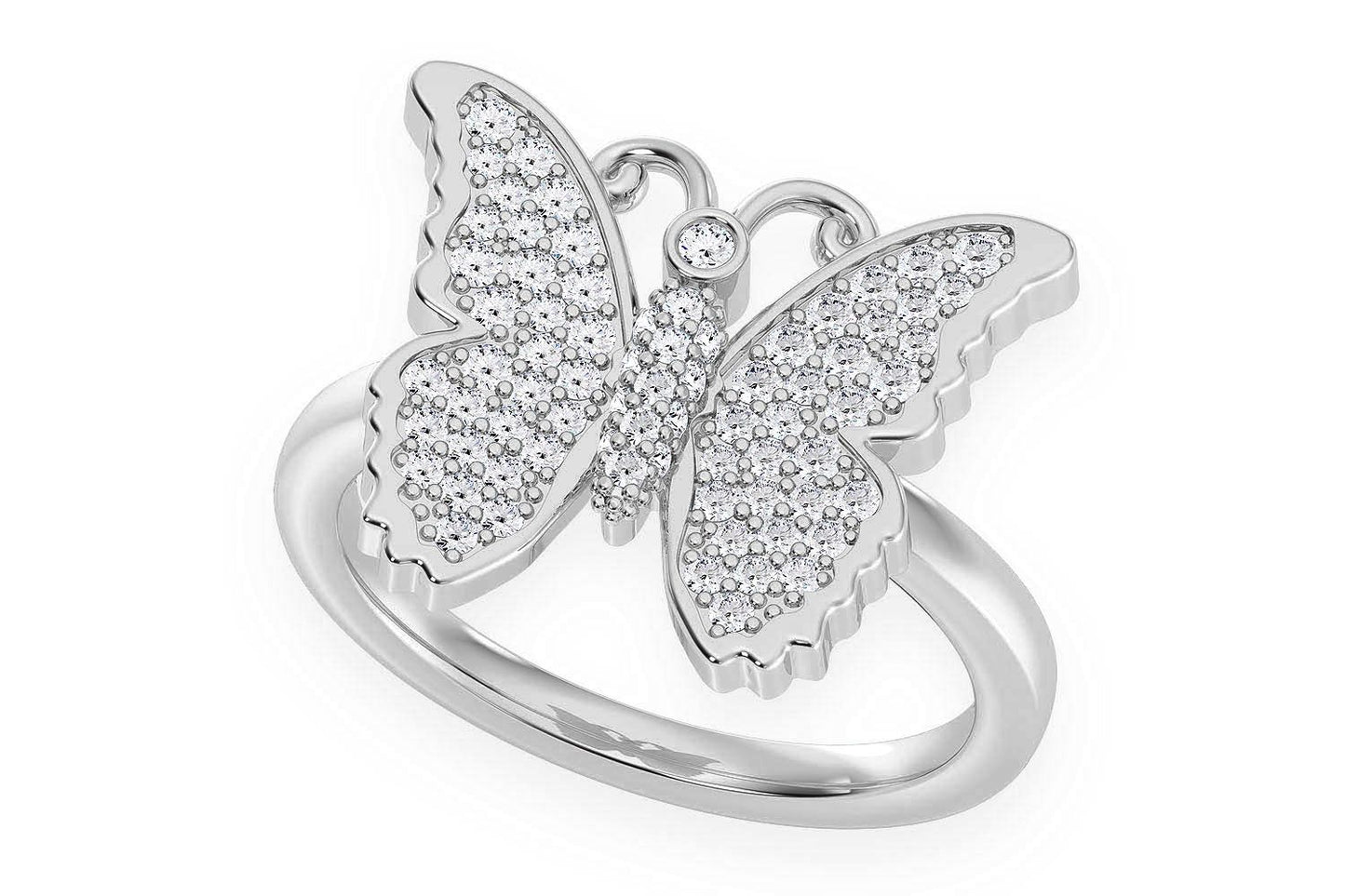 INEL CU DIAMANT FLUTURE, AUR MASIV DE 14K, 0.40CT