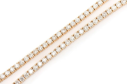 7PT PRONG SET TENNIS NECKLACE 14K   13.50CTW
