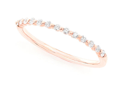 Inel cu diamante suprapuse, aur masiv de 14K, 0.15 ct
