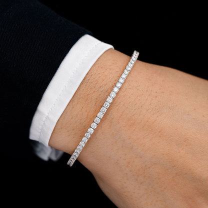 BRĂȚARĂ TENIS FLEXIBILĂ CU 5 PIELE, SET DIAMANTE, 2.00 CT, AUR MASIV DE 14K