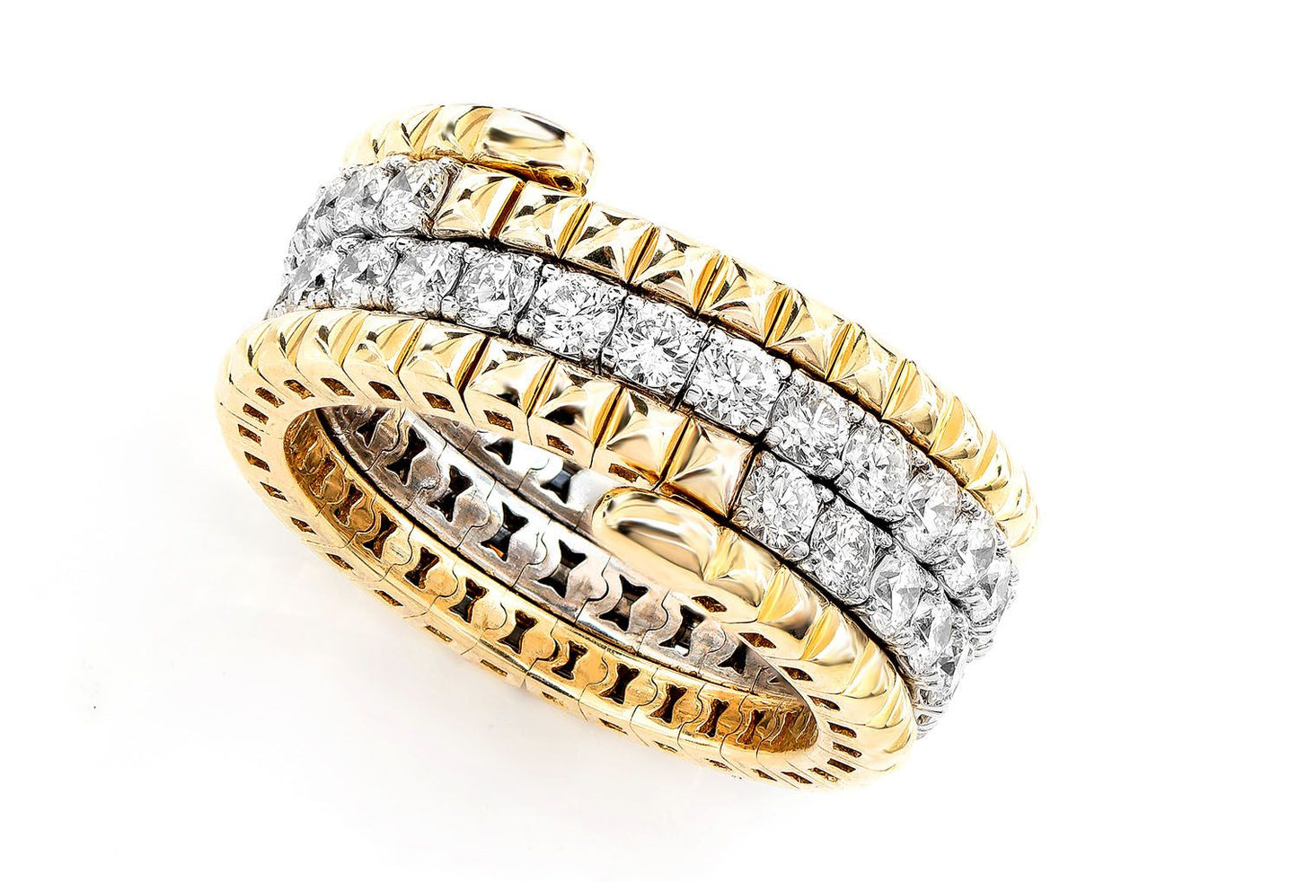 DIAMOND FLEX WRAP RING 14K SOLID GOLD 2.50CTW