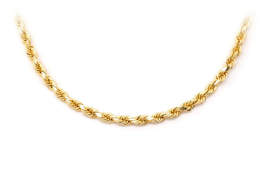 3MM ROPE 14K SOLID GOLD CHAIN