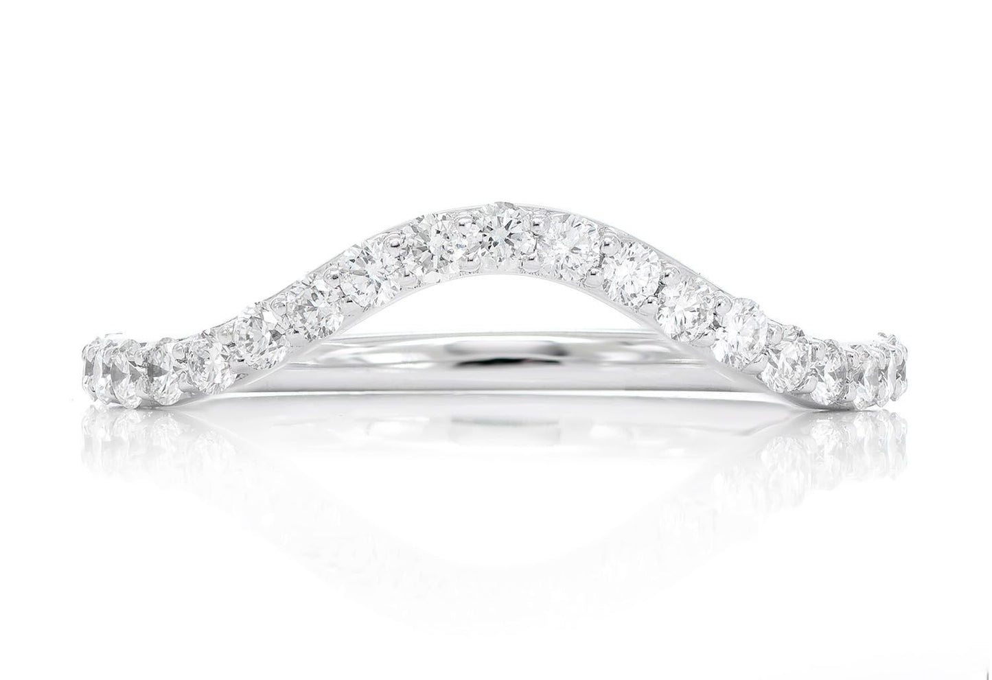 PITCH C CURVED DIAMOND BAND 14K SOLID GOLD 0.40CTW