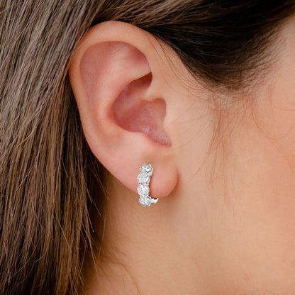 20PT DIAMOND HOOP EARRINGS 14K SOLID GOLD 1.60CTW