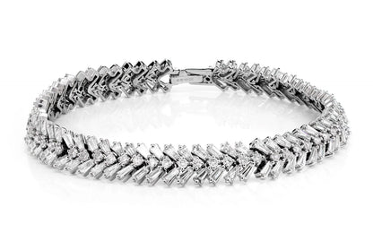 FANCY BAGUETTE AND ROUND DIAMOND BRACELET 14K 1.50CTW