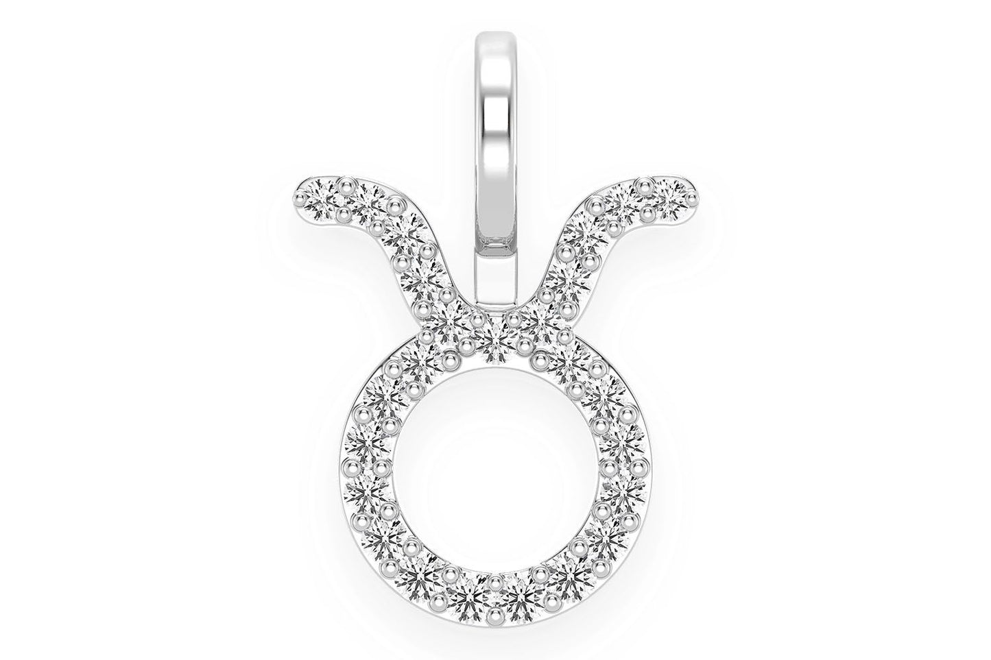Pandantiv Zodiac Taur cu Diamant, Aur Masiv de 14K, 0,10 CT