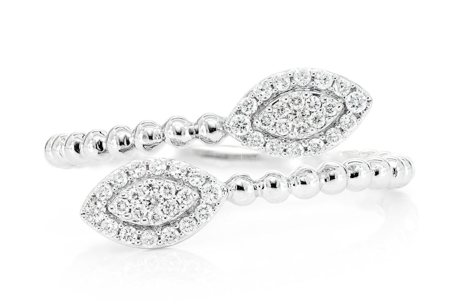INEL MARQUIS CU MĂRGELE, AUR MASIV DE 14K, 0.20CT