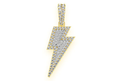 LIGHTNING BOLT DIAMOND PENDANT 14K SOLID GOLD 1.25CTW