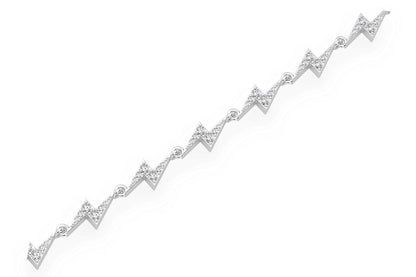 LIGHTNING BOLT ETERNITY DIAMOND BRACELET 14K SOLID GOLD 1.25CTW