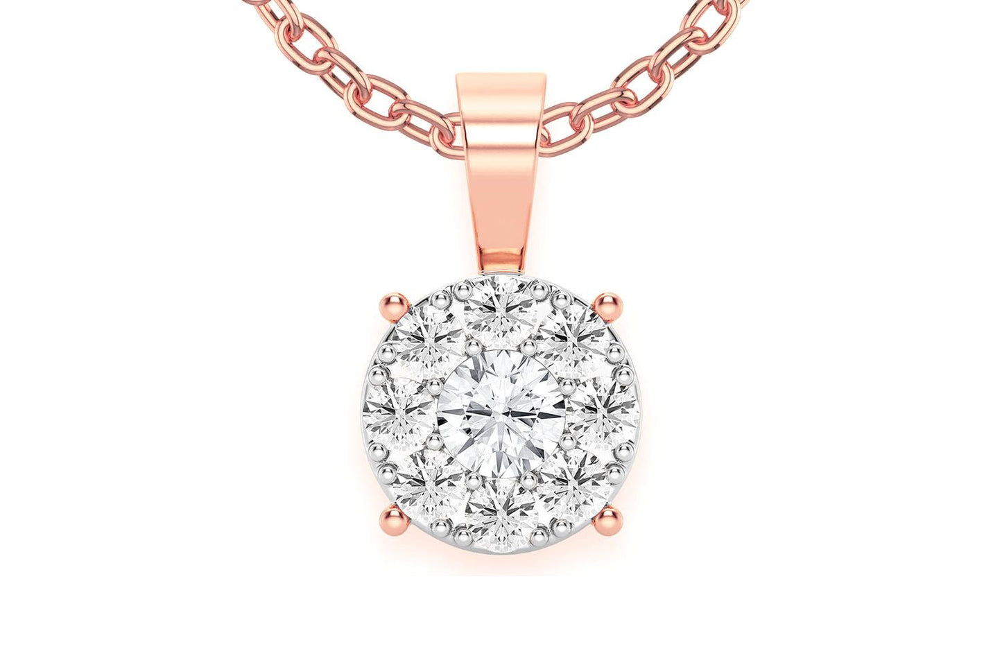MOSAIC DIAMOND PENDANT 14K SOLID GOLD 0.75CTW