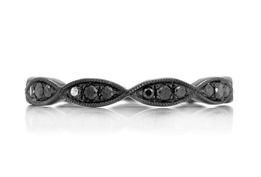 BLACK DIAMOND STACKABLE BAND 14K SOLID GOLD 0.25CTW