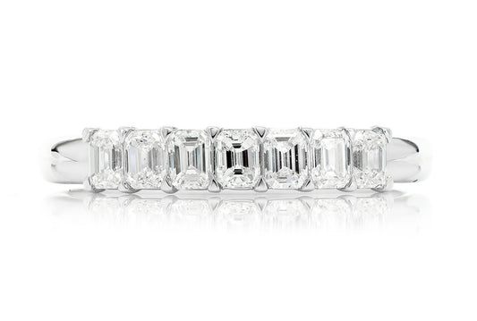 10PTR EMERALD DIAMOND BAND 14K SOLID GOLD 0.76CTW