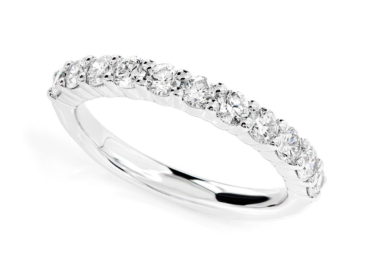 11 STONE DIAMOND ANNIVERSARY BAND 14K SOLID GOLD 0.75CTW