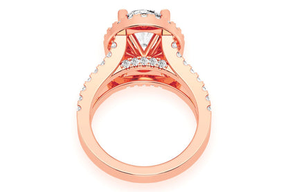 3.00CT OVAL SOLITAIRE - TWO ROW SPLIT - DIAMOND ENGAGEMENT RING