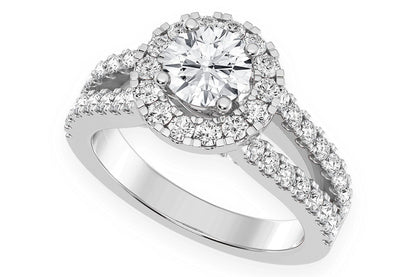 SPHINX - .75CT SOLITAIRE ROUND - SPLIT SHANK HALO - DIAMOND ENGAGEMENT RING