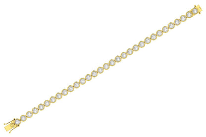 BEZEL SET MIRACLE DIAMOND TENNIS BRACELET 14K SOLID GOLD 3.00CTW