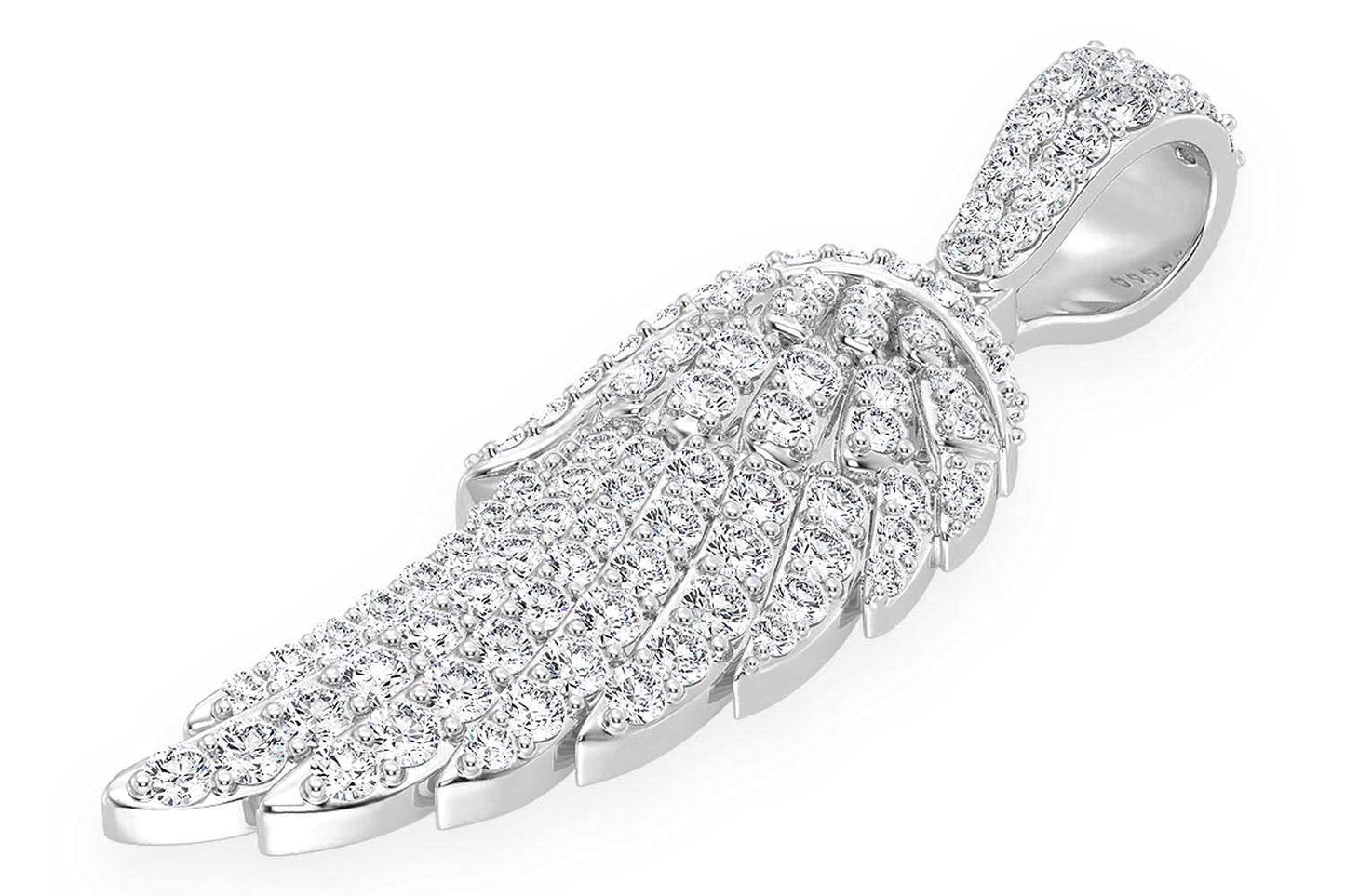 PANDANT CU DIAMANT ARIPA DE ÎNGER, AUR MASIV DE 14K, 0.85CT