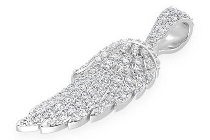 PANDANT CU DIAMANT ARIPA DE ÎNGER, AUR MASIV DE 14K, 0.85CT