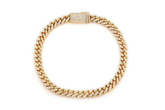 6MM MIAMI CUBAN DIAMOND BRACELET 14K SOLID GOLD 4.25CTW