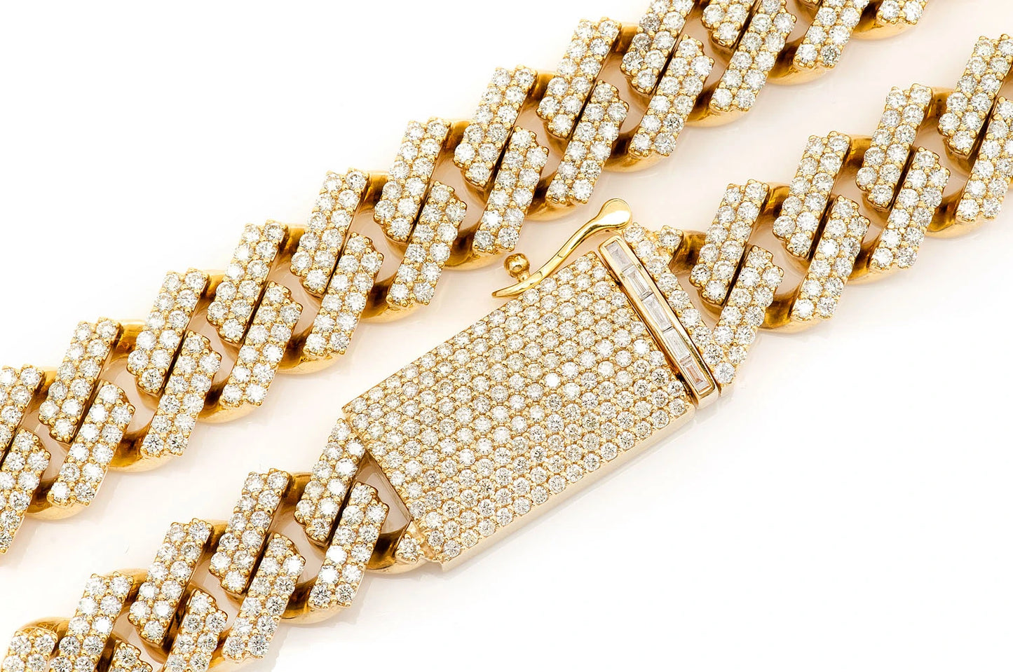 13MM RAISED MIAMI CUBAN DIAMOND NECKLACE 14K SOLID GOLD 28.25CTW