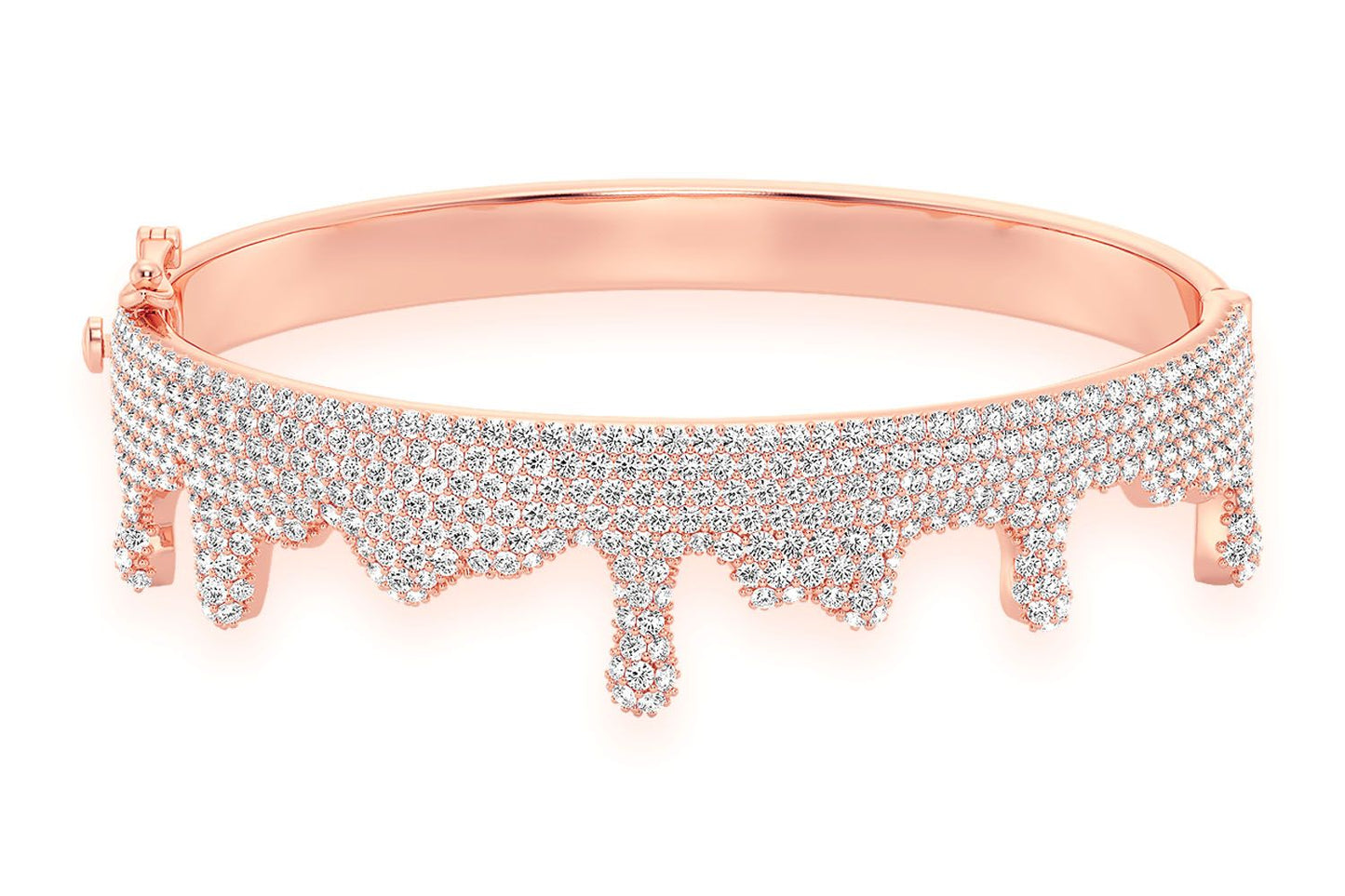DRIP DIAMOND BANGLE 14K SOLID GOLD 5.50CTW