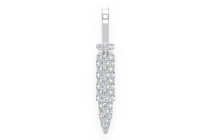 BULLET DIAMOND PENDANT 14K SOLID GOLD .65CTW