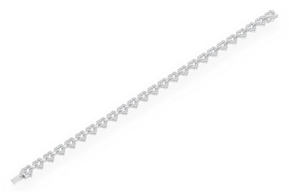 HEART SHAPE DIAMOND BRACELET 14K SOLID GOLD 2.35CTW