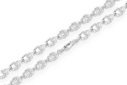 COLIER CU LEGĂTURĂ DE CRANIU CU OCHI ALB-NEGRU 14K 4.00CTW 