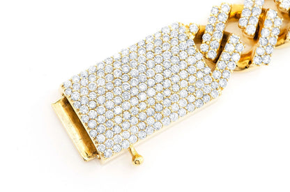 18MM RAISED CUBAN LINK BRACELET 14K   21.50CTW