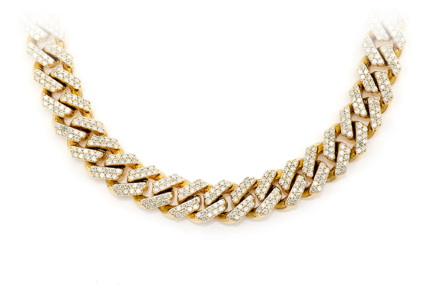 9MM RAISED MIAMI CUBAN DIAMOND NECKLACE 14K SOLID GOLD 13.00CTW