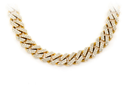 9MM RAISED MIAMI CUBAN DIAMOND NECKLACE 14K SOLID GOLD 13.00CTW