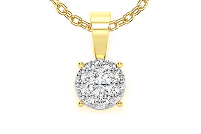 MOSAIC DIAMOND PENDANT 14K SOLID GOLD 0.25CTW