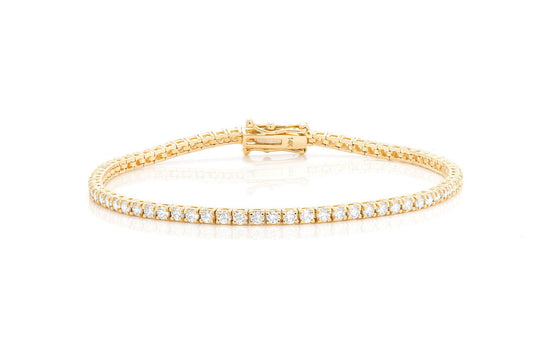 4PT PRONG SET DIAMOND TENNIS BRACELET 14K SOLID GOLD 3.75CTW