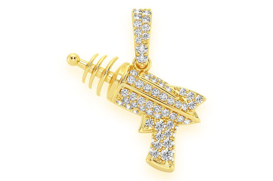 RAYGUN DIAMOND PENDANT 14K SOLID GOLD 0.33CTW