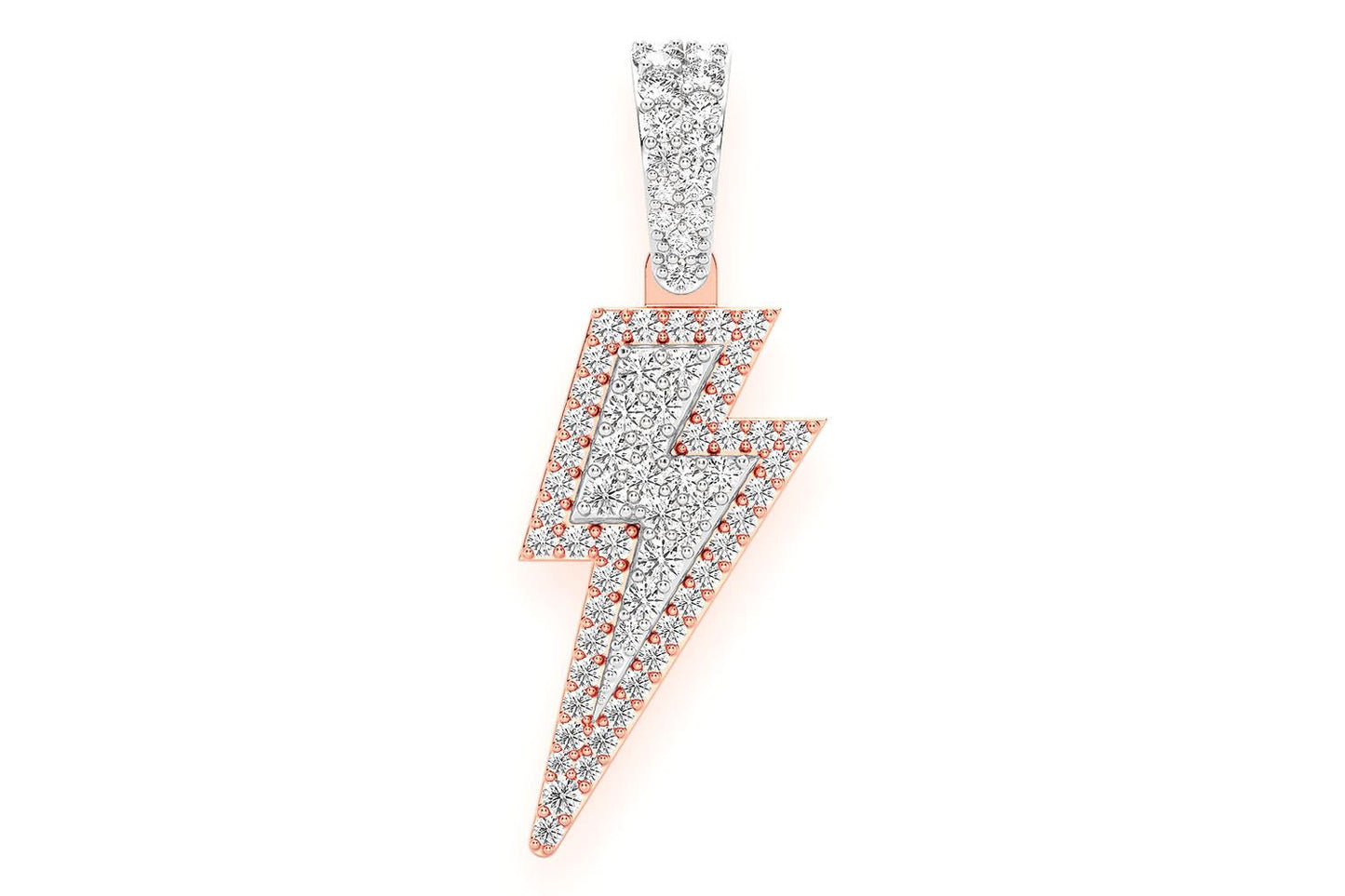 PANDANTIV CU DIAMANT LIGHTNING BOLT, AUR MASIV DE 14K, 0.40CT