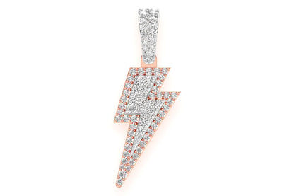 PANDANTIV CU DIAMANT LIGHTNING BOLT, AUR MASIV DE 14K, 0.40CT