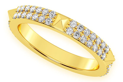 TWO ROW SPIKE DIAMOND RING 14K SOLID GOLD 0.50CTW