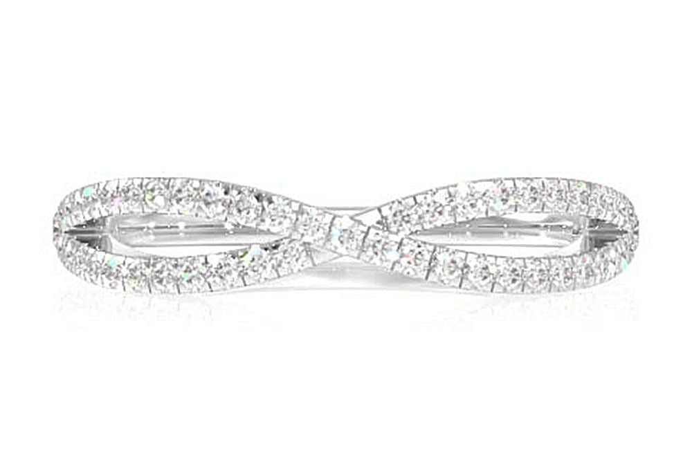 Inel Infinity Crossover cu Diamante, Aur Masiv de 14K, 0.25CT