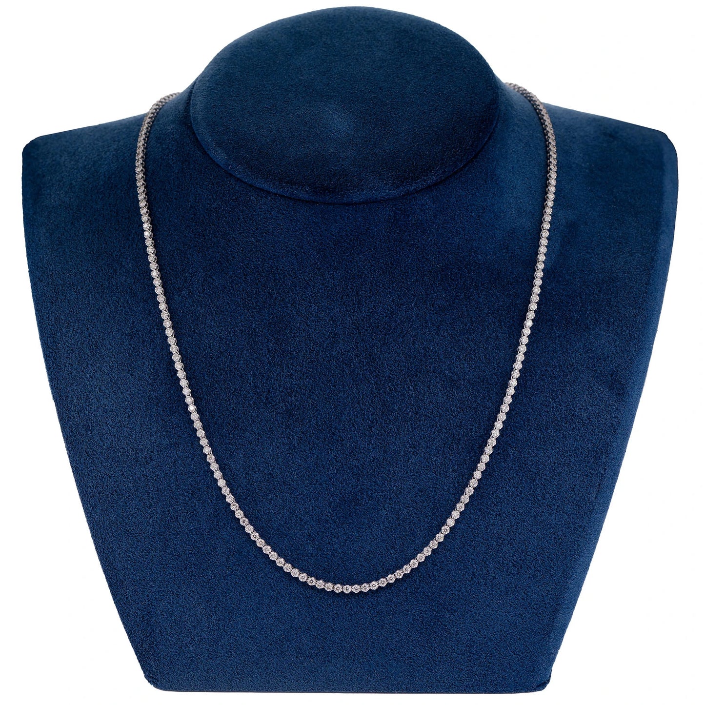 2PT CROWN SET DIAMOND TENNIS NECKLACE 14K SOLID GOLD 4.00CTW
