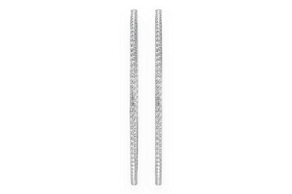 CERCEI MARI CU DIAMANTE, VERTICALE, AUR MASIV DE 14K, 5.00CT