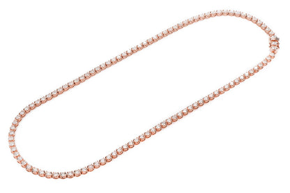 16PT CROWN SET DIAMOND TENNIS NECKLACE 14K SOLID GOLD 17.00CTW