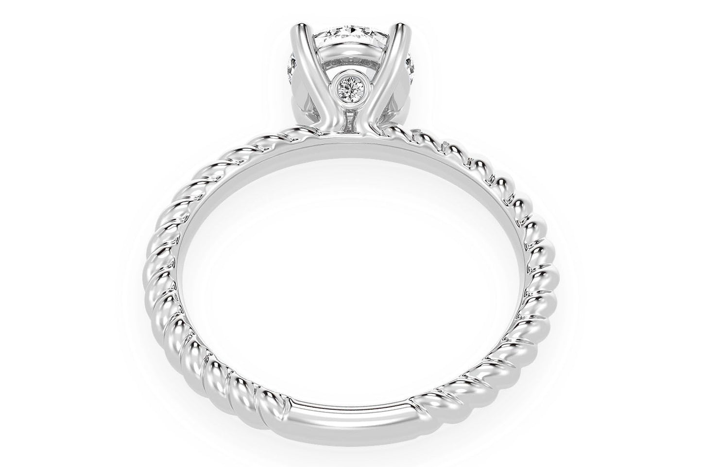 1.00CT ROUND TWIST BAND SOLITAIRE RING 14K