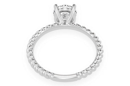 1.00CT ROUND TWIST BAND SOLITAIRE RING 14K