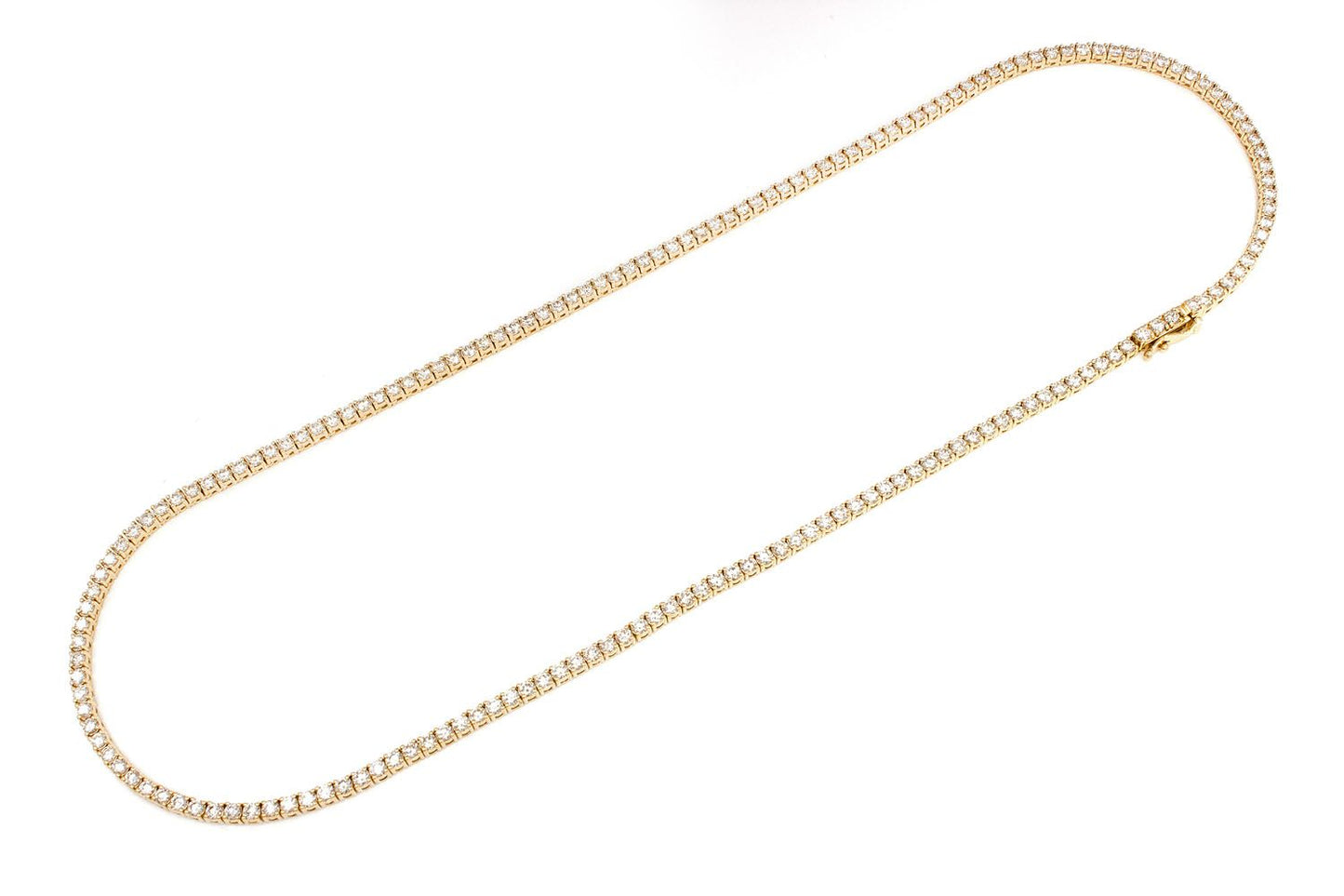7PT PRONG SET TENNIS NECKLACE 14K   13.50CTW