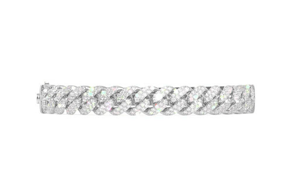 SMALL CUBAN BANGLE BRACELET 14K   1.50CTW