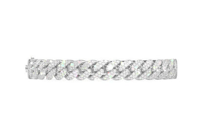 SMALL CUBAN BANGLE BRACELET 14K   1.50CTW