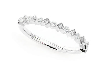 STACKABLE DIAMOND WEDDING BAND 14K SOLID GOLD 0.20CTW