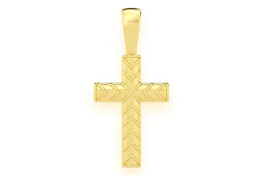 X DESIGN CROSS PENDANT 14K SOLID GOLD