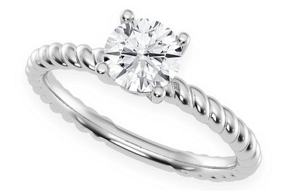 0.75CT ROUND SOLITAIRE - TWIST BAND - DIAMOND ENGAGEMENT RING